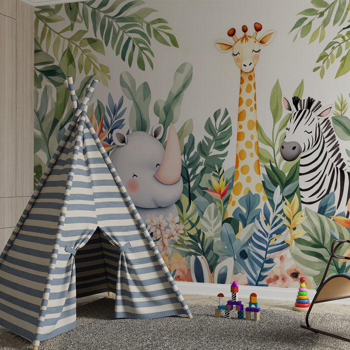 Tapeta džungľa | Exotické zvieratá a farebné listy