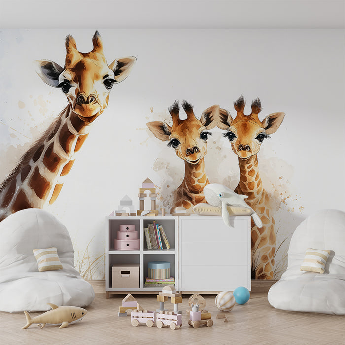 Papier peint girafe | Design artistique ludique