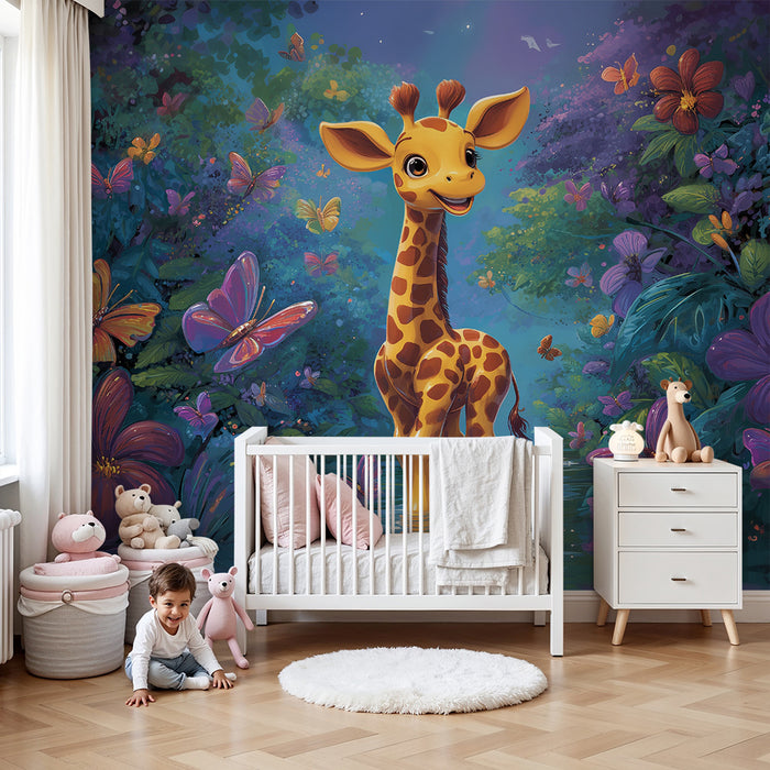 Papier peint Girafe Enchantée | Forêt Mystique