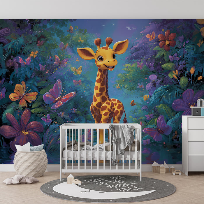 Papier peint Girafe Enchantée | Forêt Mystique