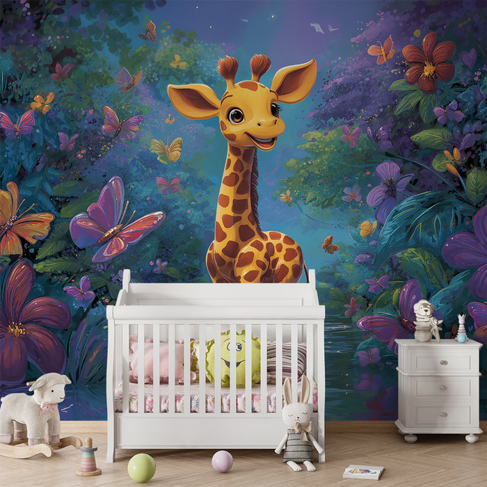 Papier peint Girafe Enchantée | Forêt Mystique