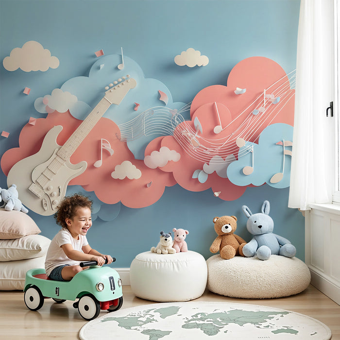 Musik tapet | Guitar og kreative skyer