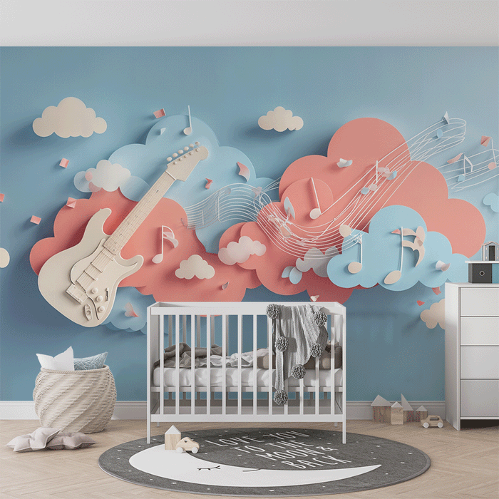 Musik tapet | Guitar og kreative skyer