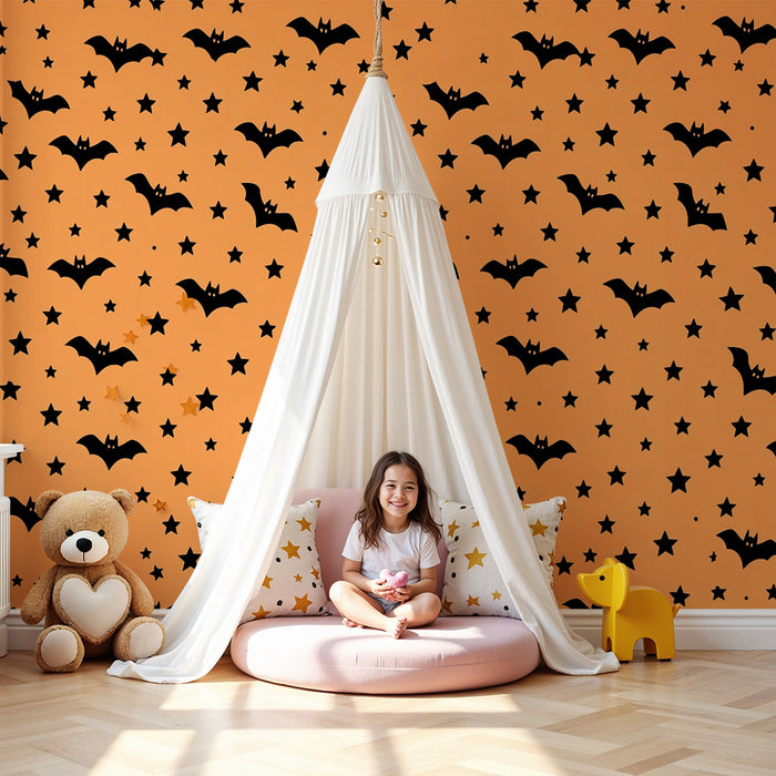 Barntapet | Fladdermöss och stjärnor Halloween