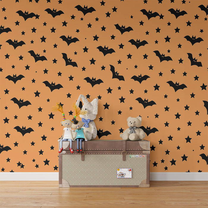 Barntapet | Fladdermöss och stjärnor Halloween