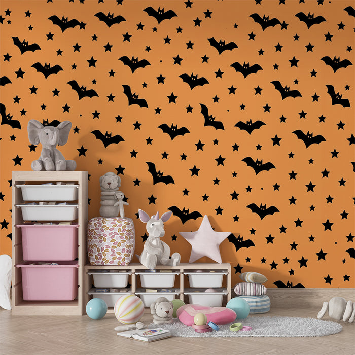 Barntapet | Fladdermöss och stjärnor Halloween