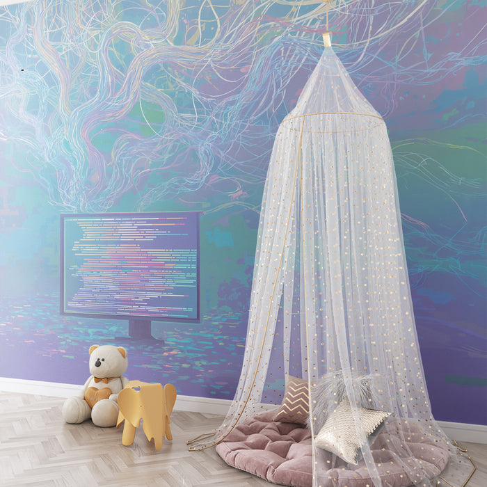 Lastenhuoneen tapetti | Taikalukko ja loistavat langat