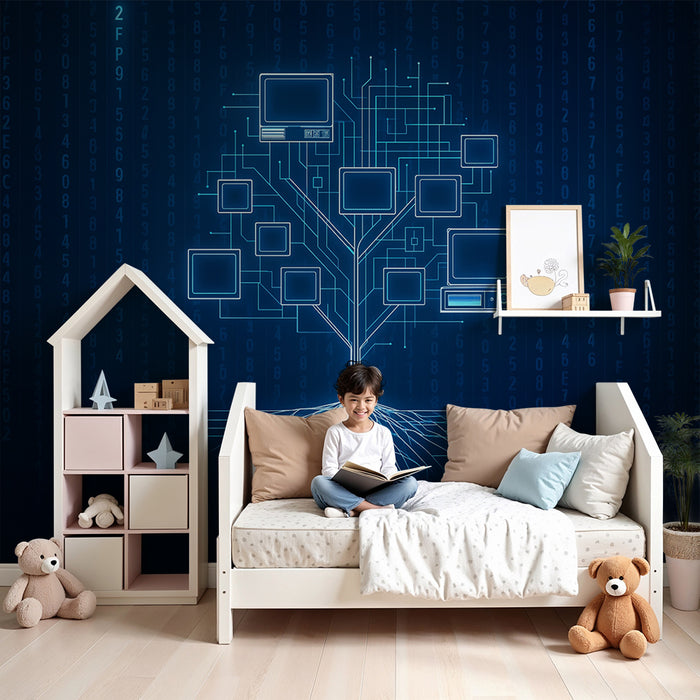 Kinderkamer behang | Futuristische elektronica