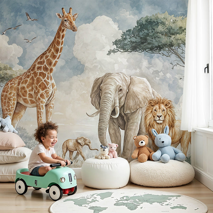 Barntapet Safari | Djur- och naturligt tema