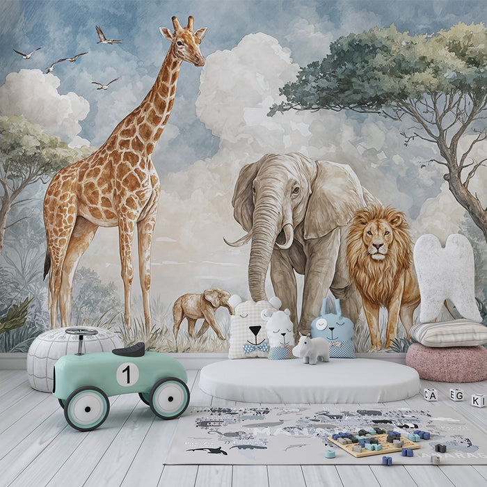 Barntapet Safari | Djur- och naturligt tema