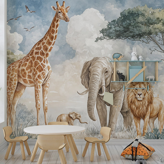 Barntapet Safari | Djur- och naturligt tema
