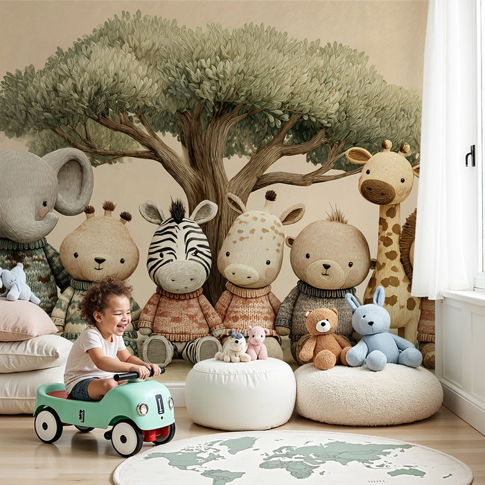 Tapeta s roztomilými zvieratkami | Dekorácia pre detskú izbu