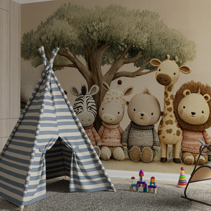 Tapeta s roztomilými zvieratkami | Dekorácia pre detskú izbu