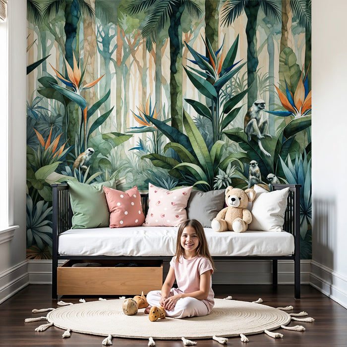 Jungle tapet | Tropisk flugt med fauna og flora