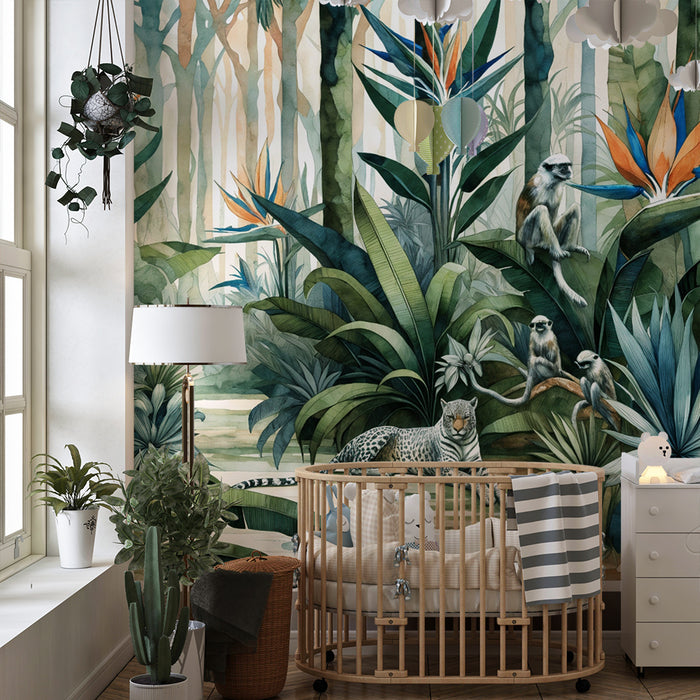 Jungle tapet | Tropisk flugt med fauna og flora