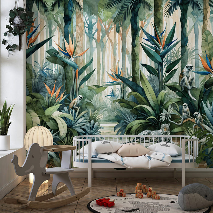 Jungle tapet | Tropisk flugt med fauna og flora