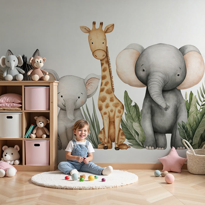 Tapeta so zvieratami savany | Rozkošný dizajn pre detskú izbu