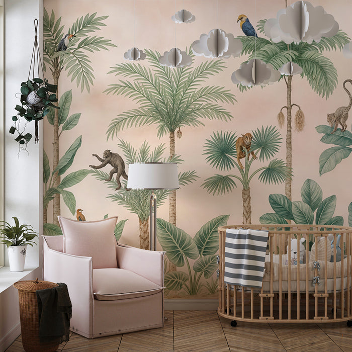 Jungle tapet | Eksotiske dyr og palmer