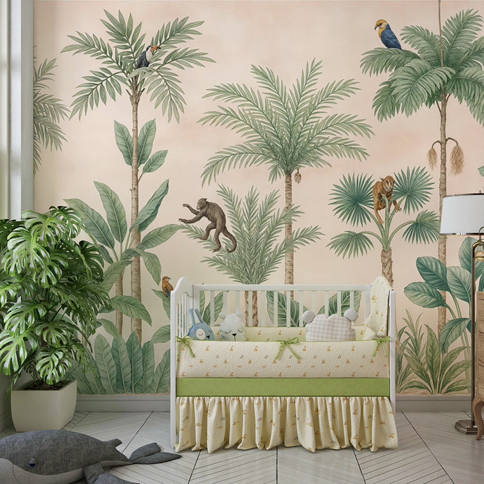 Jungle tapet | Eksotiske dyr og palmer