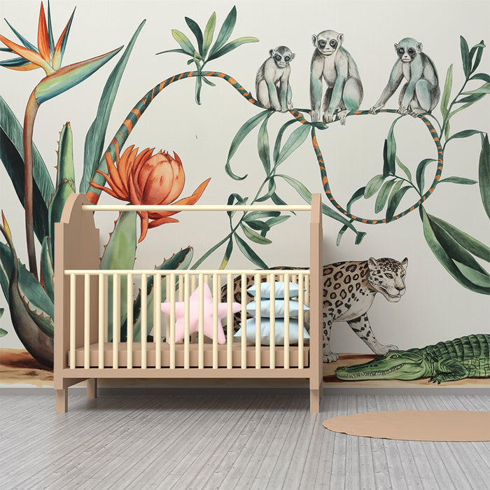 Tapet junglă exotică | Faună și floră tropicală