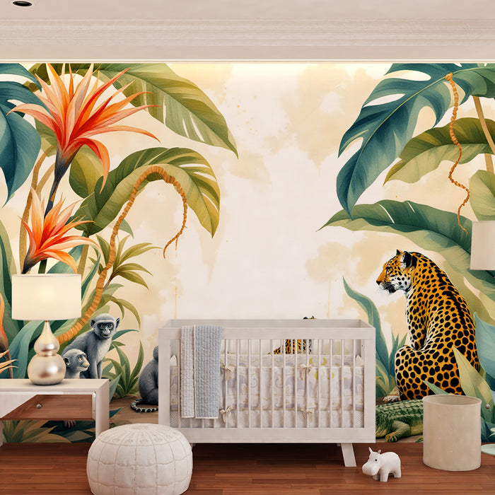 Papel pintado selva | Escape tropical con animales salvajes