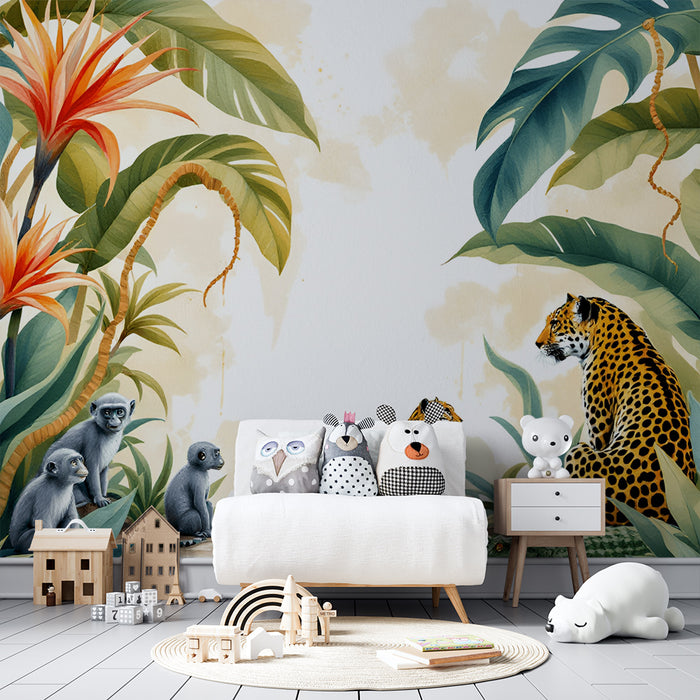 Papel pintado selva | Escape tropical con animales salvajes