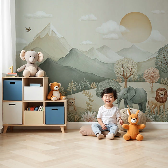 Animal landscape wallpaper | Childlike and soothing