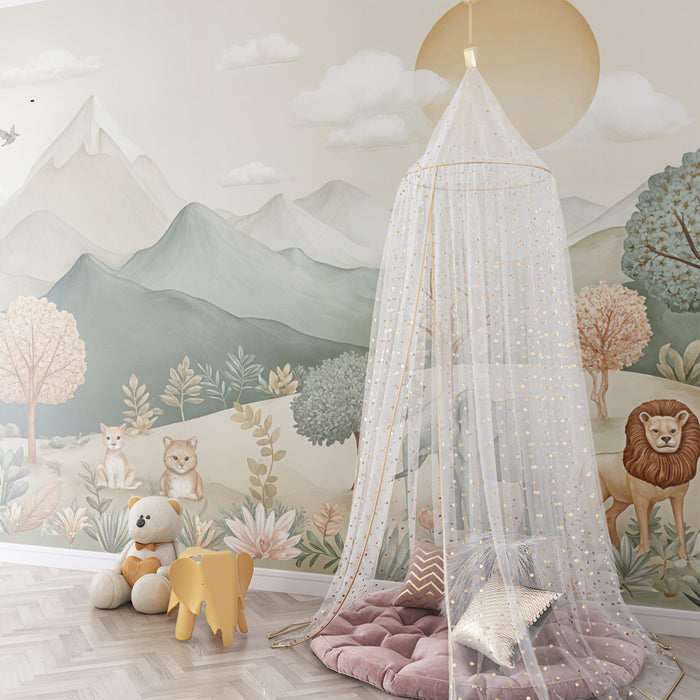 Animal landscape wallpaper | Childlike and soothing