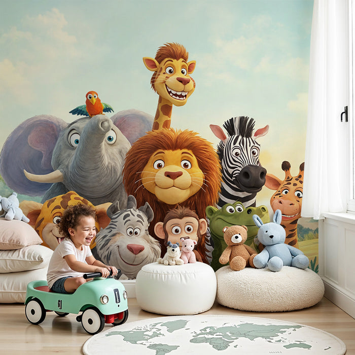 Vilde dyr tapet | Legende og farverig vægdekoration