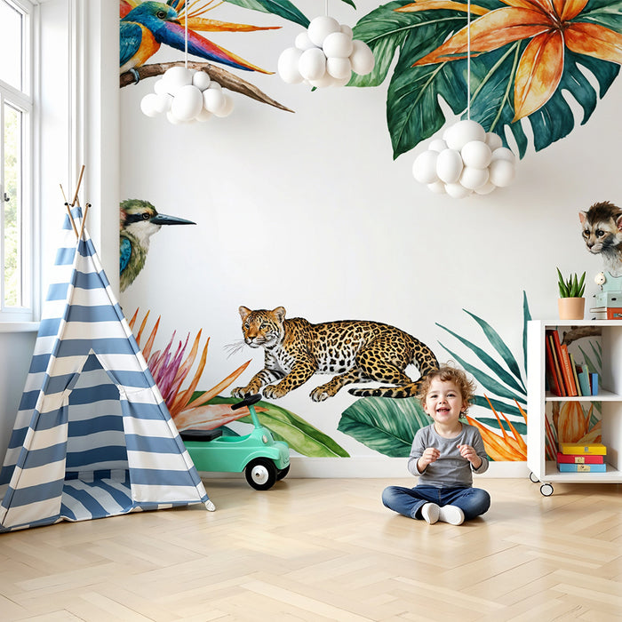 Tapet junglă tropicală | Faună și floră vibrantă