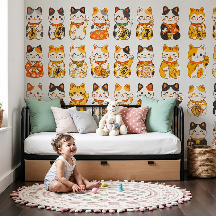 Barntapet | Färgglada lyckokatter