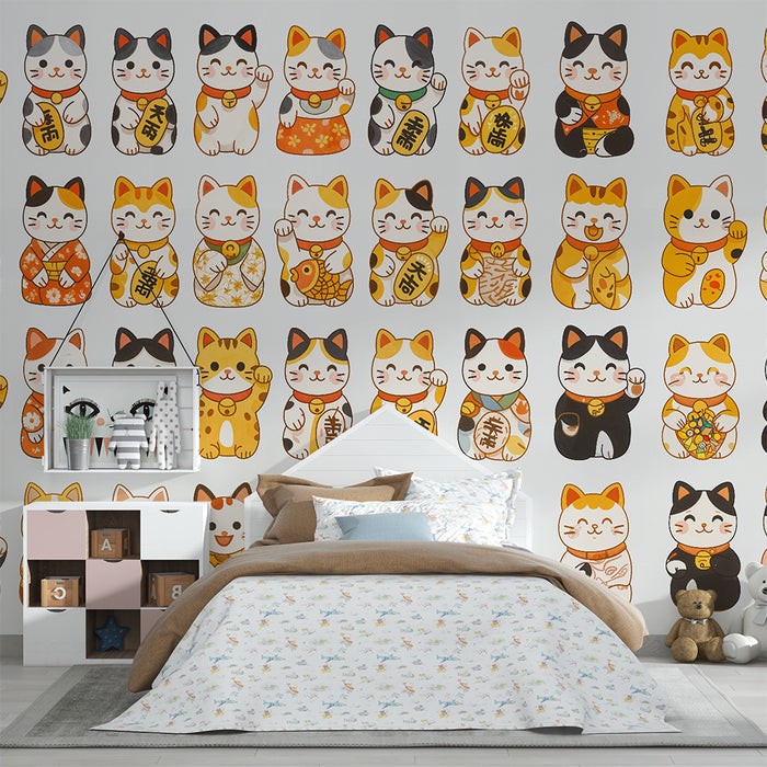 Barntapet | Färgglada lyckokatter