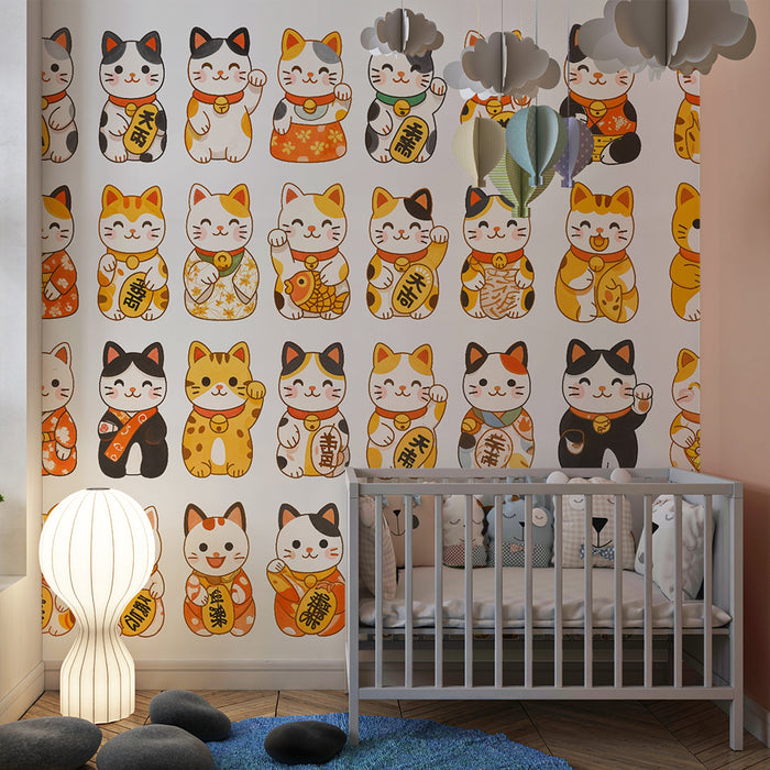Barntapet | Färgglada lyckokatter