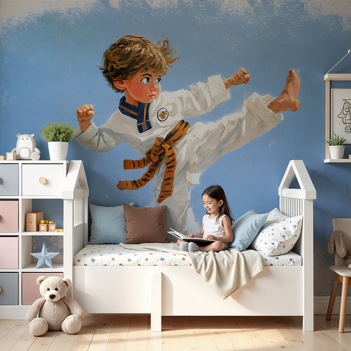 Papel pintado infantil karate | Dinamismo y energía