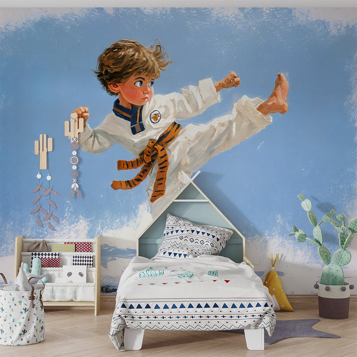 Papel pintado infantil karate | Dinamismo y energía