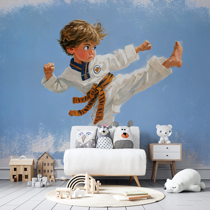 Papel pintado infantil karate | Dinamismo y energía