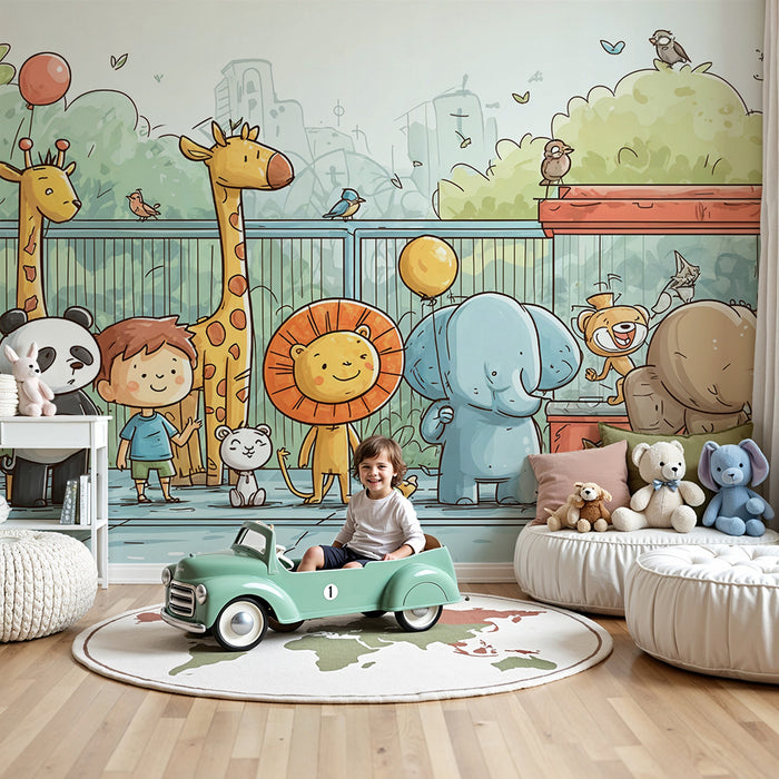 Papier de parede živalski vrt veselje | Živahna in pisana prizorišče