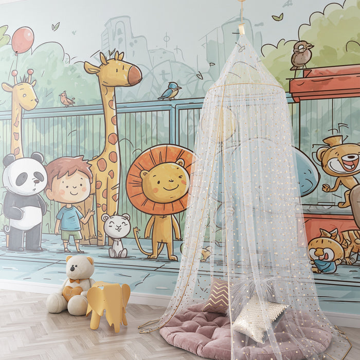 Papier de parede živalski vrt veselje | Živahna in pisana prizorišče