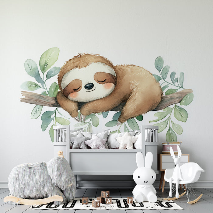 Papel de parede quarto bebê | Ленивецът спи на клон