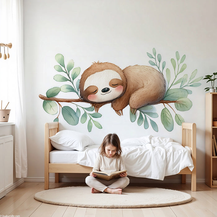 Tapet za detska staia | Spiashcha lenivets i tropski listya