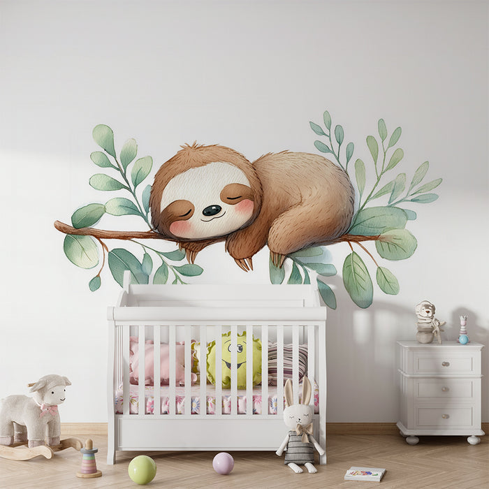 Tapet za detska staia | Spiashcha lenivets i tropski listya