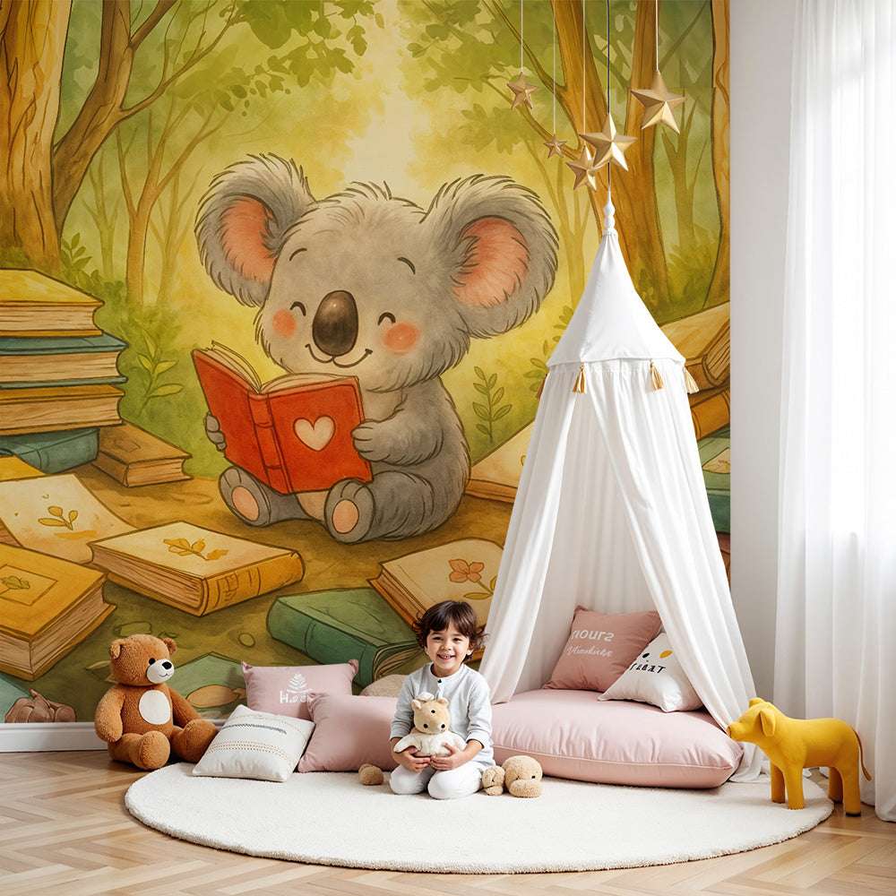 Koala Reader Wallpaper | Enchanted Atmosphere for Kids Room — Kids Wall