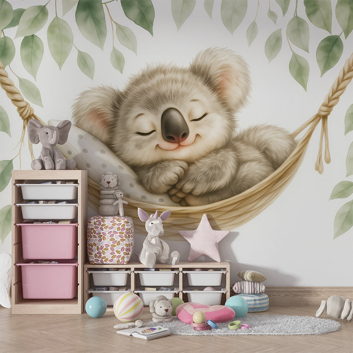 Tapeta dětského pokoje | Usnutý koala na houpacím síti