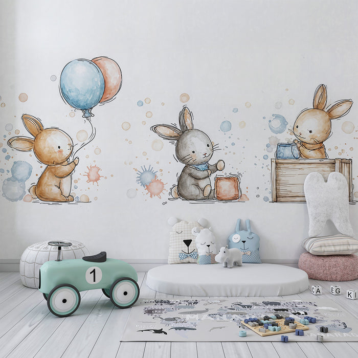 Tapéta nyuszik | Aranyos és játékos