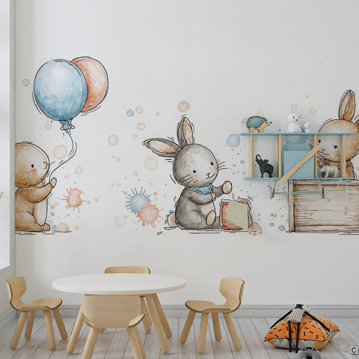 Tapéta nyuszik | Aranyos és játékos