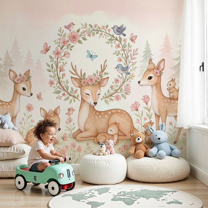 Papier peint Biche Enchantée | Décoration de Forêt Féérique