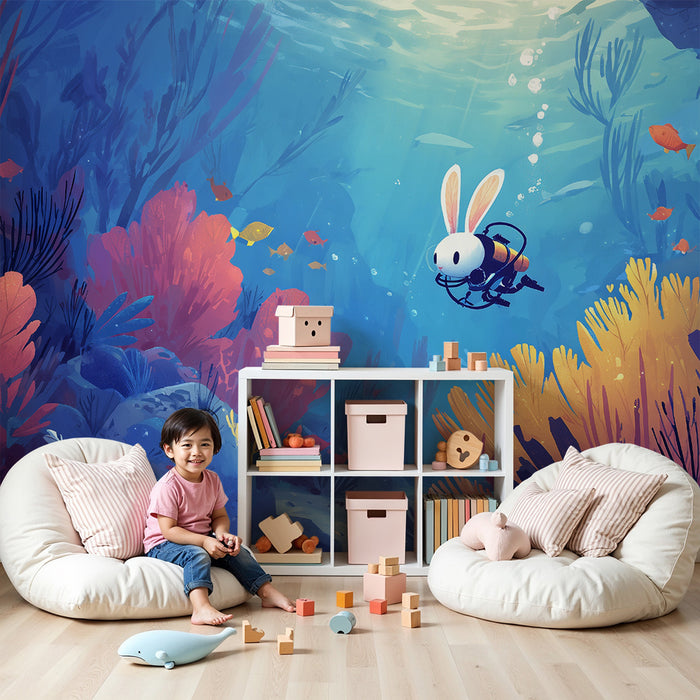 Papirnati podvodnički tapet | Scena čarobnog istraživanja pod vodom