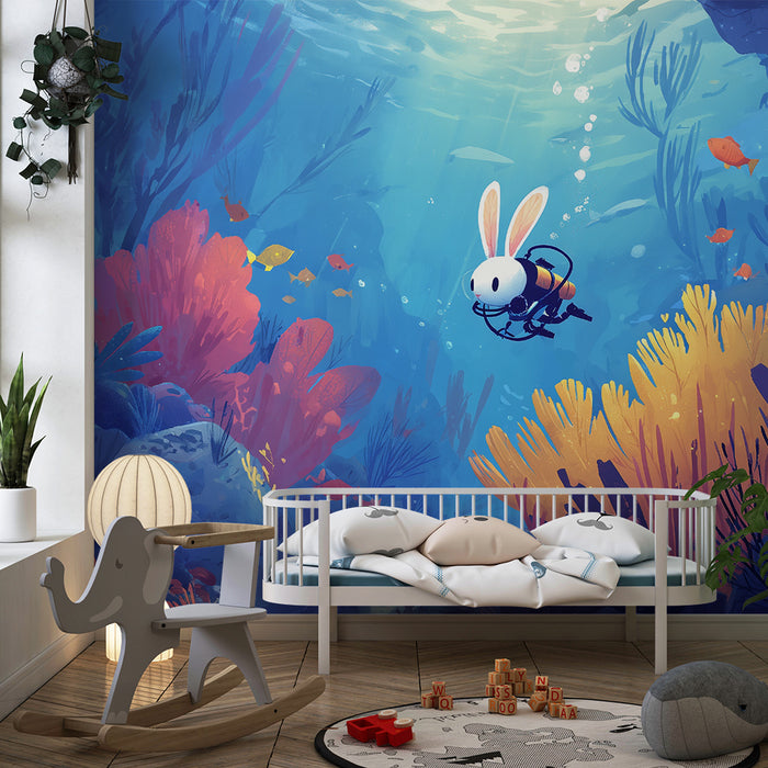 Papirnati podvodnički tapet | Scena čarobnog istraživanja pod vodom