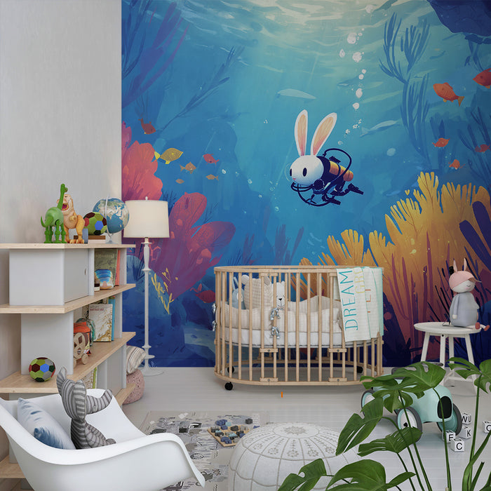 Papirnati podvodnički tapet | Scena čarobnog istraživanja pod vodom