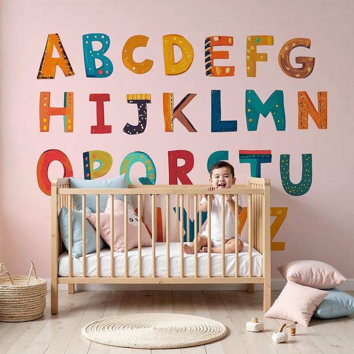 Papel pintado infantil | Alfabeto colorido